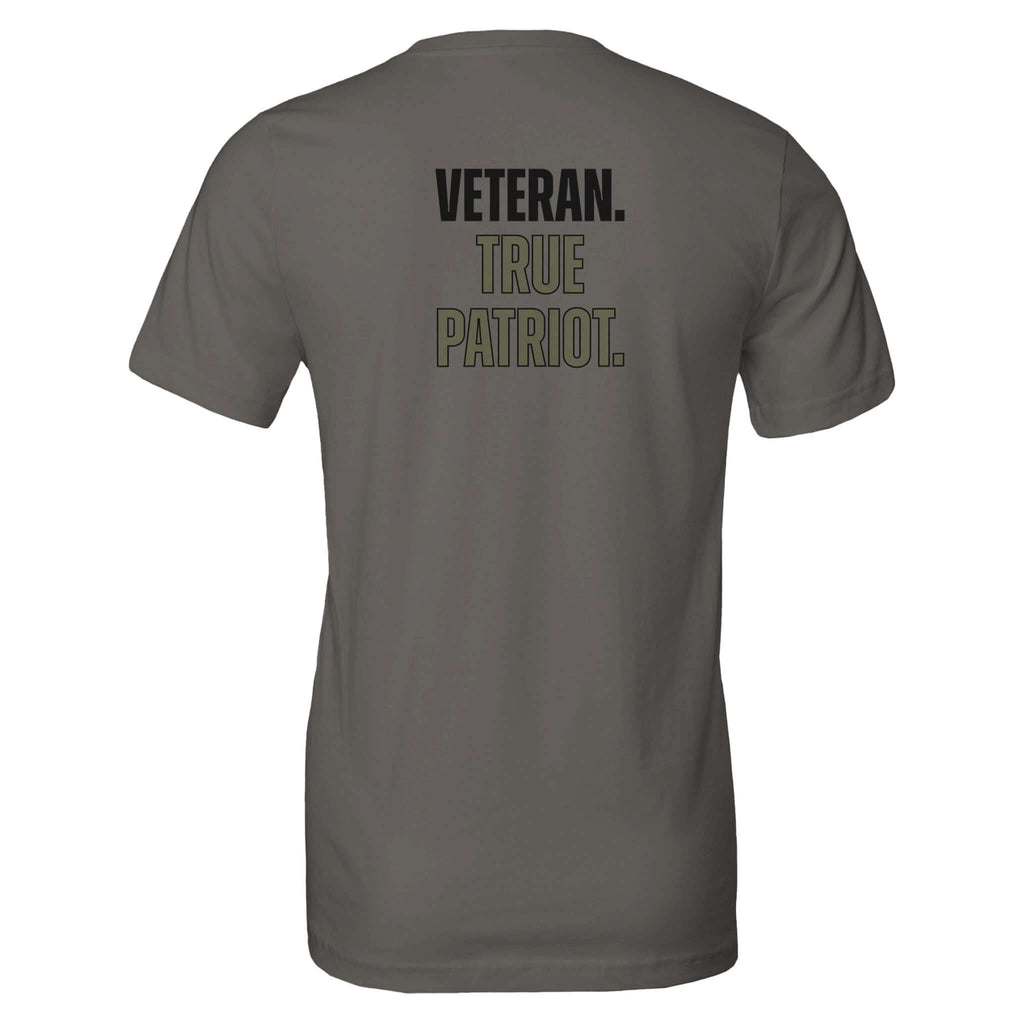 Veteran. True Patriot. tee shirt honoring dedication, soft premium cotton, tailored fit for comfort and durability